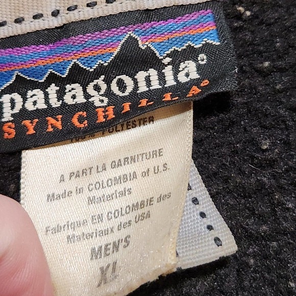 Patagonia Mens XL Synchilla Corded Jacket Black Fleece Zip Sweater Sweatshirt - Picture 6 of 12